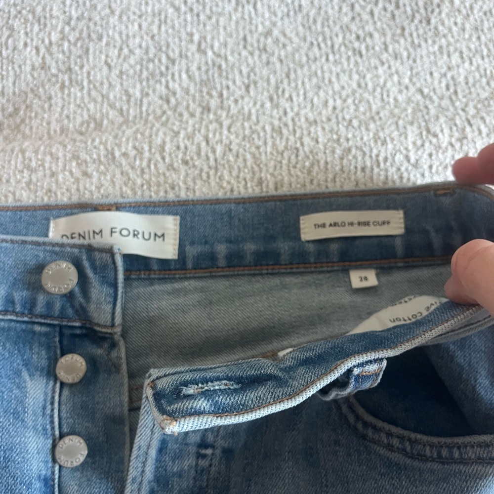 Denim Forum The Arlo Hi-Rise Cuff Jeans Light Wash Size 28 - Picture 3 of 6